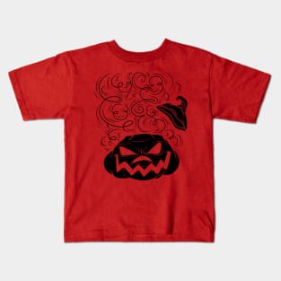 Evil Smile Jack Lantern Black Silhouette Kids T-Shirt